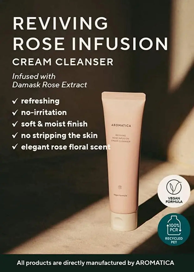 Aromatica-Reviving Rose Infusion Cream Cleanser 145g - LABELLEVIEBOUTIQUE 